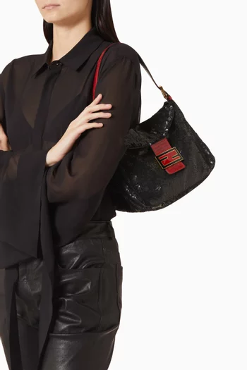Vintage Sequin Mamma Baguette Shoulder Bag