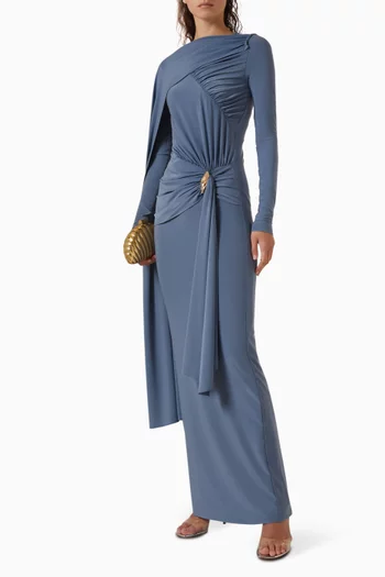 Edena Modest Draped Maxi Dress