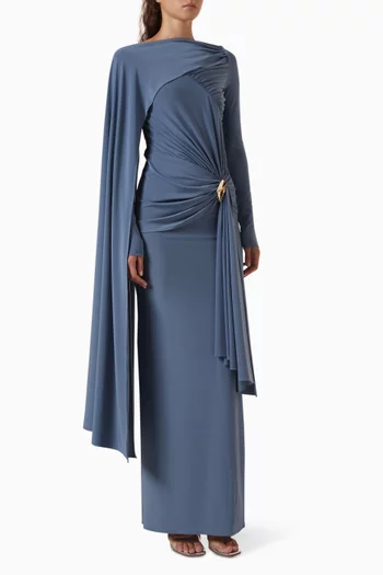 Edena Modest Draped Maxi Dress