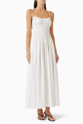 Elva Smocked Waist Cotton Maxi Dress