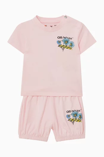 Daisy Tape Shirt & Shorts Set in Cotton Jersey