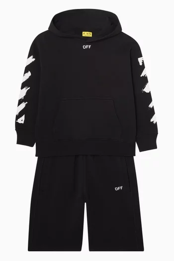 Diagonal Paint Sweatshorts in Cotton