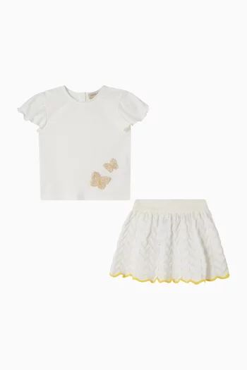 Cornely Butterfly T-Shirt & Zigzag Stitch Skirt Set