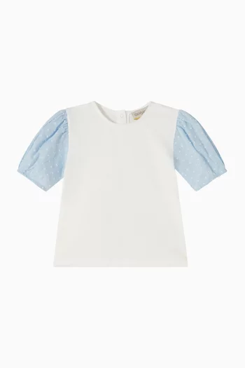 Puff Sleeves T-shirt in Cotton