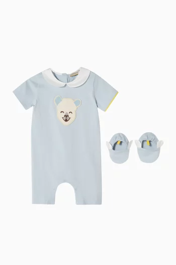 Alpaca Appliqué Romper & Booties Set
