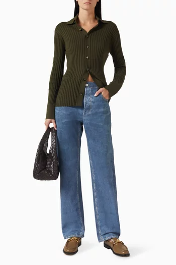 Rib-knit Shirt in Cashmere Blend