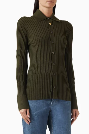 Rib-knit Shirt in Cashmere Blend