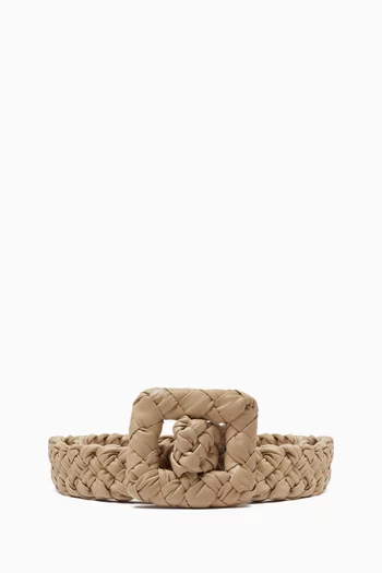 Foulard Belt in Intreccio Leather