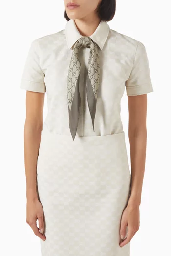 Printed Scarf in Silk Twill