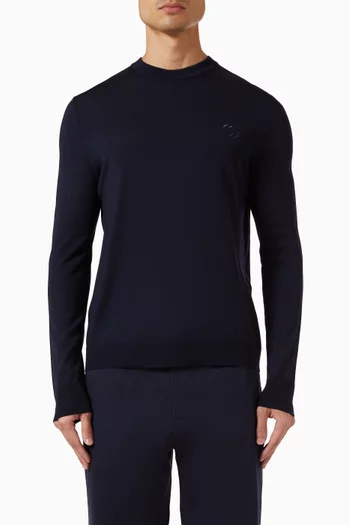 Embroidered Sweater in Wool-blend