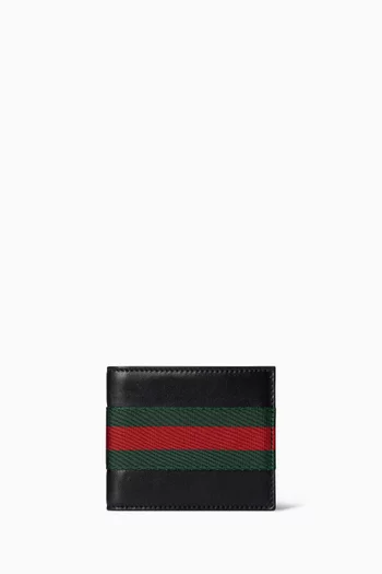 Web Trademark Bi-fold Wallet in Leather
