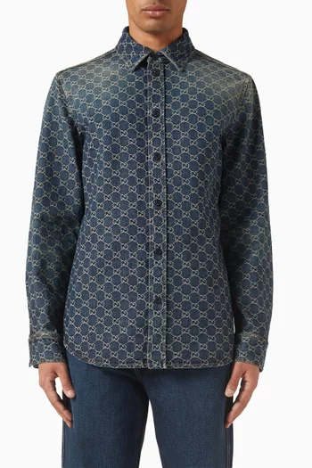 GG Jacquard Shirt in Denim