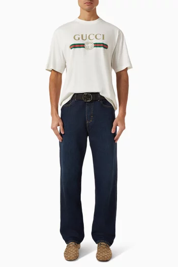 Printed T-shirt in Silk-blend