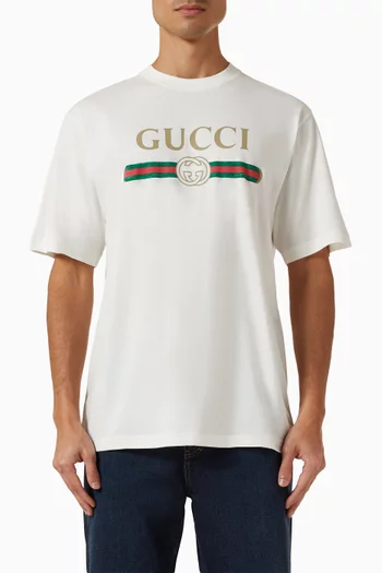 Printed T-shirt in Silk-blend