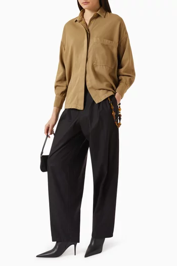 Phebe Wide-leg Pants in Cotton-poplin