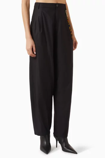 Phebe Wide-leg Pants in Cotton-poplin