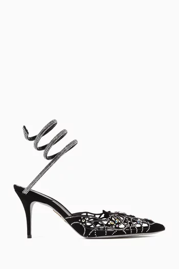 Eden Crystal-embellished 80 Pumps in Suede & Satin