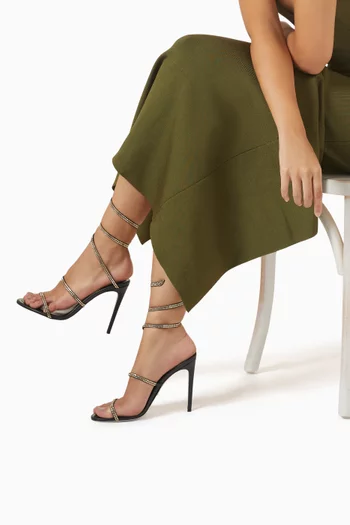 Cleo 105 Crystal-embellished Sandals in Satin