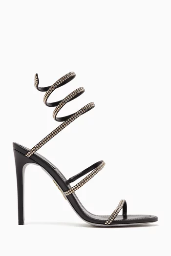 Cleo 105 Crystal-embellished Sandals in Satin