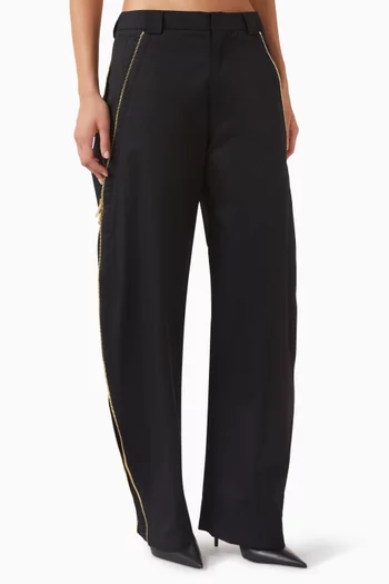 Peggy Barrel-leg Pants in Stretch-cotton