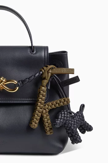 Letter K Charm in Intreccio Nappa Leather