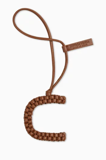Letter C Charm in Intrecciato Nappa