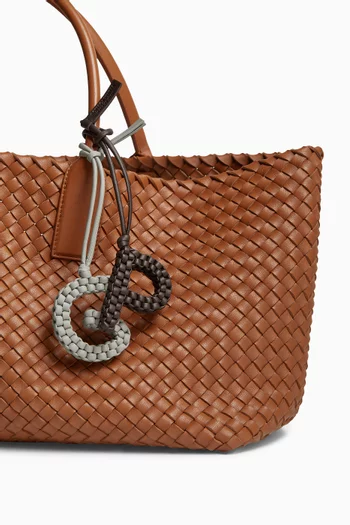 Letter P Charm in Intrecciato Nappa