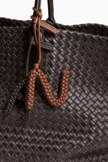 Letter N Charm in Intreccio Nappa