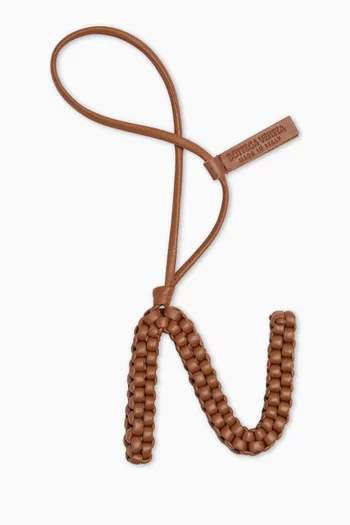Letter N Charm in Intreccio Nappa