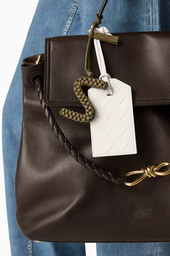 Letter S Charm in Intreccio Nappa Leather