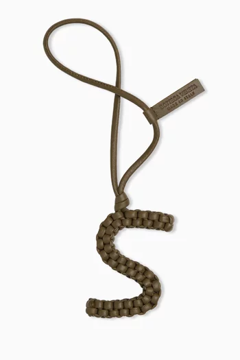 Letter S Charm in Intreccio Nappa Leather