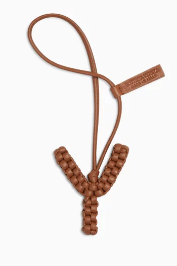 Letter Y Charm in Intrecciato Nappa