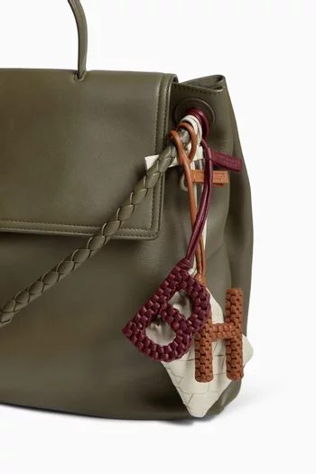 Letter B Charm in Intreccio Nappa Leather