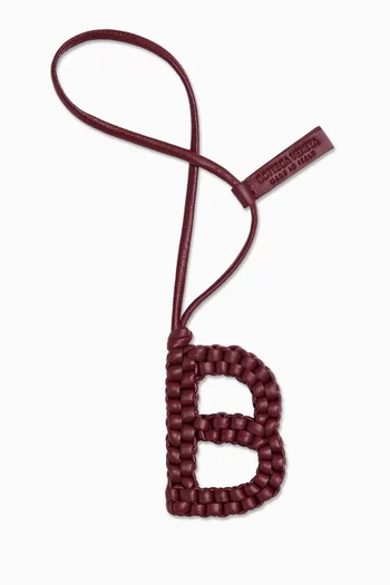 Letter B Charm in Intreccio Nappa Leather
