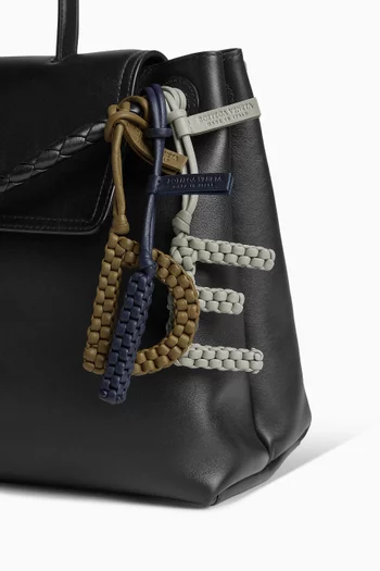 Letter I Charm in Intreccio Nappa