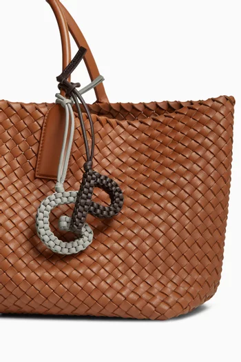Letter G Charm in Intreccio Nappa Leather