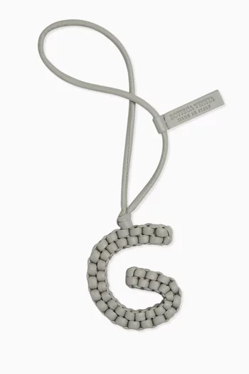 Letter G Charm in Intreccio Nappa Leather