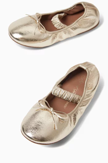 Sylvie Ballet Flats in Metallic Leather