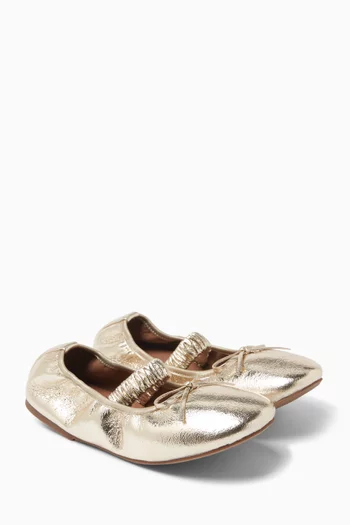 Sylvie Ballet Flats in Metallic Leather