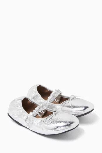 Sylvie Ballet Flats in Metallic Leather