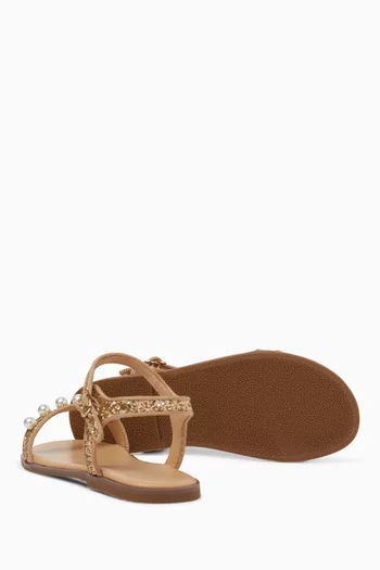 Fleur Glitter-embellished Sandals