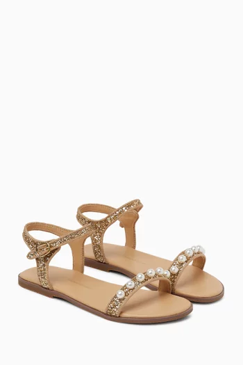 Fleur Glitter-embellished Sandals