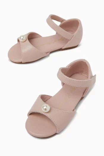 Mila Pearl Sandals in Leather