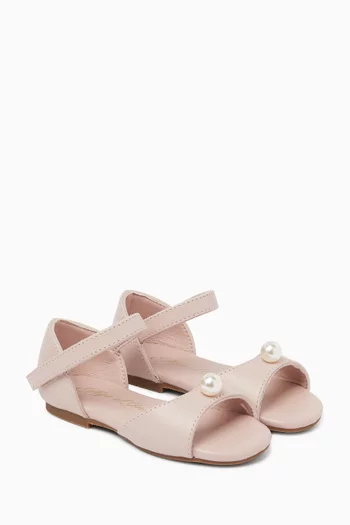 Mila Pearl Sandals in Leather