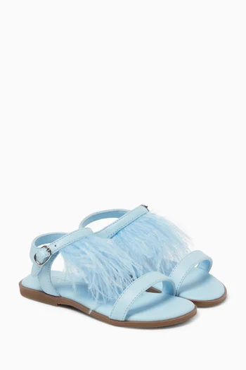 Elle Fringed Sandals in Leather
