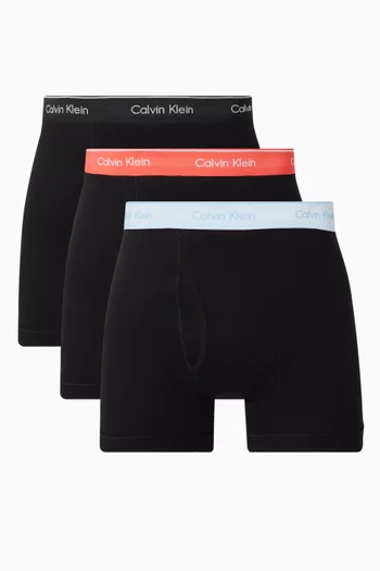 Logo Boxer Briefs in Cotton, Set of 3