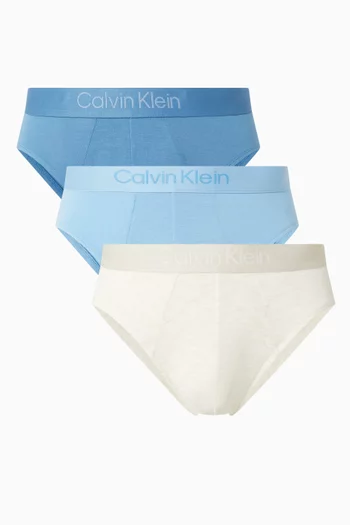 Logo Hip Briefs in Cotton, Set of 3