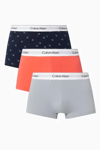 Logo Low-rise Trunks in Cotton, Set of 3