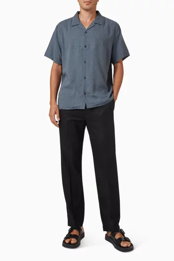 Camp Collar Shirt in Linen-blend