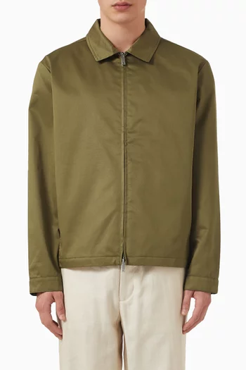 Wing Collar Shirt Jacket in Cotton-blend